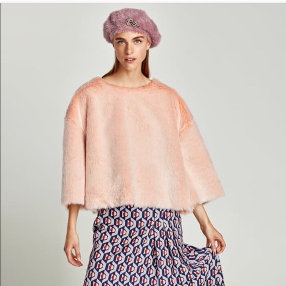 Zara faux fur cropped sweater - Picture 2 of 4